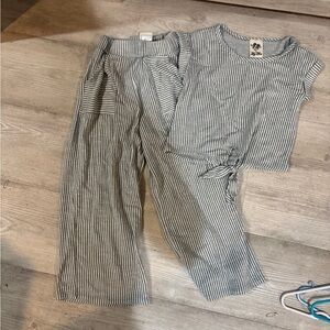 Lily Bleu Black and White Striped Kids Two Piece Outfit